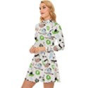 Giant Panda Bear Pattern Long Sleeve Velour Longline Dress View2