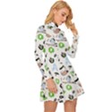 Giant Panda Bear Pattern Long Sleeve Velour Longline Dress View3