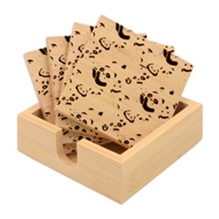 Giant Panda Bear Pattern Bamboo Coaster Set by Jancukart