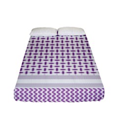 Square Purple Pattern Bead Purple Keffiyeh Purple Geometric Headdress Angle Violet Rectangle Fitted Sheet (full/ Double Size)