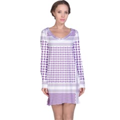 Square Purple Pattern Bead Purple Keffiyeh Purple Geometric Headdress Angle Violet Rectangle Long Sleeve Nightdress