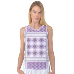 Square Purple Pattern Bead Purple Keffiyeh Purple Geometric Headdress Angle Violet Rectangle Women s Basketball Tank Top by Jancukart