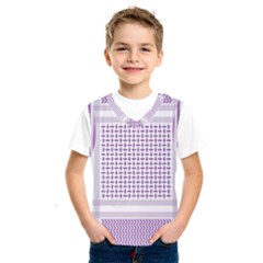 Square Purple Pattern Bead Purple Keffiyeh Purple Geometric Headdress Angle Violet Rectangle Kids  Basketball Tank Top by Jancukart