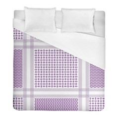 Square Purple Pattern Bead Purple Keffiyeh Purple Geometric Headdress Angle Violet Rectangle Duvet Cover (full/ Double Size)