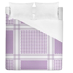 Square Purple Pattern Bead Purple Keffiyeh Purple Geometric Headdress Angle Violet Rectangle Duvet Cover (queen Size)