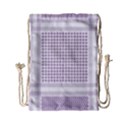 Square Purple Pattern Bead Purple Keffiyeh Purple Geometric Headdress Angle Violet Rectangle Drawstring Bag (Small) View1