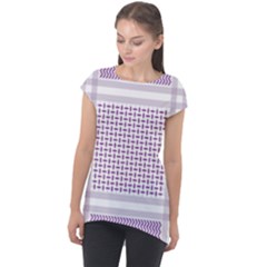 Square Purple Pattern Bead Purple Keffiyeh Purple Geometric Headdress Angle Violet Rectangle Cap Sleeve High Low Top