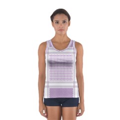 Square Purple Pattern Bead Purple Keffiyeh Purple Geometric Headdress Angle Violet Rectangle Sport Tank Top  by Jancukart