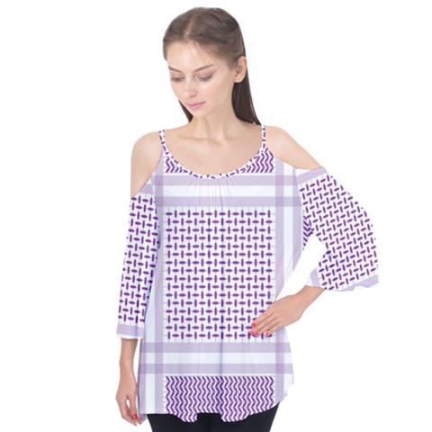 Square Purple Pattern Bead Purple Keffiyeh Purple Geometric Headdress Angle Violet Rectangle Flutter Tees by Jancukart