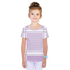 Square Purple Pattern Bead Purple Keffiyeh Purple Geometric Headdress Angle Violet Rectangle Kids  One Piece Tee