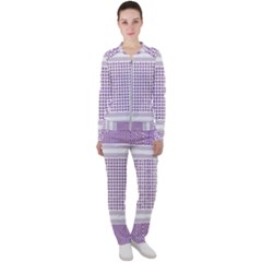 Square Purple Pattern Bead Purple Keffiyeh Purple Geometric Headdress Angle Violet Rectangle Casual Jacket And Pants Set by Jancukart