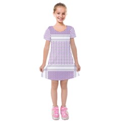 Square Purple Pattern Bead Purple Keffiyeh Purple Geometric Headdress Angle Violet Rectangle Kids  Short Sleeve Velvet Dress