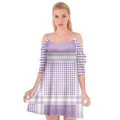 Square Purple Pattern Bead Purple Keffiyeh Purple Geometric Headdress Angle Violet Rectangle Cutout Spaghetti Strap Chiffon Dress by Jancukart