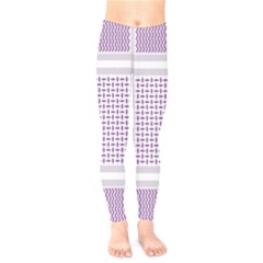 Square Purple Pattern Bead Purple Keffiyeh Purple Geometric Headdress Angle Violet Rectangle Kids  Leggings by Jancukart