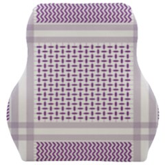 Square Purple Pattern Bead Purple Keffiyeh Purple Geometric Headdress Angle Violet Rectangle Car Seat Velour Cushion  by Jancukart