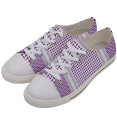 Square Purple Pattern Bead Purple Keffiyeh Purple Geometric Headdress Angle Violet Rectangle Women s Low Top Canvas Sneakers by Jancukart