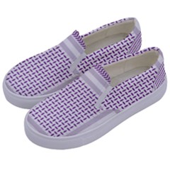 Square Purple Pattern Bead Purple Keffiyeh Purple Geometric Headdress Angle Violet Rectangle Kids  Canvas Slip Ons