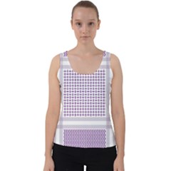 Square Purple Pattern Bead Purple Keffiyeh Purple Geometric Headdress Angle Violet Rectangle Velvet Tank Top