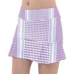 Square Purple Pattern Bead Purple Keffiyeh Purple Geometric Headdress Angle Violet Rectangle Classic Tennis Skirt