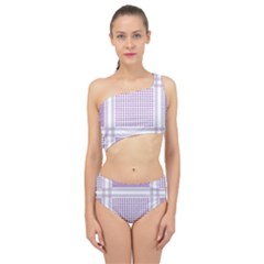 Square Purple Pattern Bead Purple Keffiyeh Purple Geometric Headdress Angle Violet Rectangle Spliced Up Two Piece Swimsuit by Jancukart