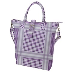 Square Purple Pattern Bead Purple Keffiyeh Purple Geometric Headdress Angle Violet Rectangle Buckle Top Tote Bag by Jancukart