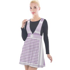 Square Purple Pattern Bead Purple Keffiyeh Purple Geometric Headdress Angle Violet Rectangle Plunge Pinafore Velour Dress