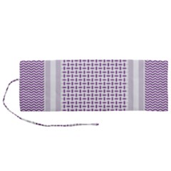 Square Purple Pattern Bead Purple Keffiyeh Purple Geometric Headdress Angle Violet Rectangle Roll Up Canvas Pencil Holder (m) by Jancukart