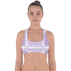 Square Purple Pattern Bead Purple Keffiyeh Purple Geometric Headdress Angle Violet Rectangle Cross Back Hipster Bikini Top  by Jancukart