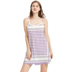 Square Purple Pattern Bead Purple Keffiyeh Purple Geometric Headdress Angle Violet Rectangle Summer Frill Dress