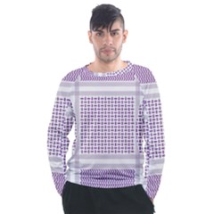 Square Purple Pattern Bead Purple Keffiyeh Purple Geometric Headdress Angle Violet Rectangle Men s Long Sleeve Raglan Tee