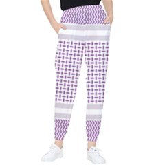 Square Purple Pattern Bead Purple Keffiyeh Purple Geometric Headdress Angle Violet Rectangle Tapered Pants by Jancukart