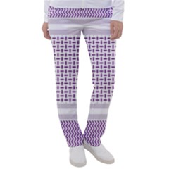 Square Purple Pattern Bead Purple Keffiyeh Purple Geometric Headdress Angle Violet Rectangle Women s Casual Pants by Jancukart