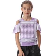 Square Purple Pattern Bead Purple Keffiyeh Purple Geometric Headdress Angle Violet Rectangle Kids  Butterfly Cutout Tee by Jancukart