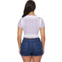 Square Purple Pattern Bead Purple Keffiyeh Purple Geometric Headdress Angle Violet Rectangle Side Button Cropped Tee View4