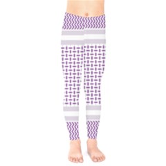 Square Purple Pattern Bead Purple Keffiyeh Purple Geometric Headdress Angle Violet Rectangle Kids  Classic Winter Leggings by Jancukart