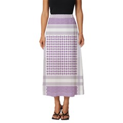 Square Purple Pattern Bead Purple Keffiyeh Purple Geometric Headdress Angle Violet Rectangle Classic Midi Chiffon Skirt