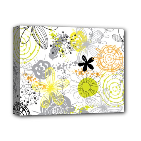 Doodle Flowers Hand Drawing Pattern Deluxe Canvas 14  X 11  (stretched)