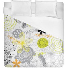 Doodle Flowers Hand Drawing Pattern Duvet Cover (king Size)