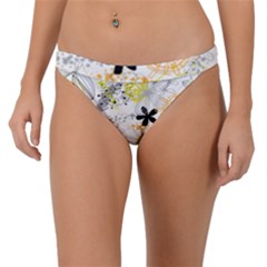 Doodle Flowers Hand Drawing Pattern Band Bikini Bottoms