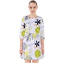 Doodle Flowers Hand Drawing Pattern Smock Dress View1