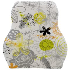 Doodle Flowers Hand Drawing Pattern Car Seat Velour Cushion 