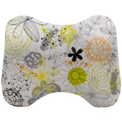 Doodle Flowers Hand Drawing Pattern Head Support Cushion