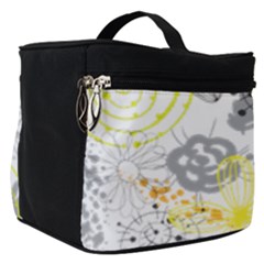 Doodle Flowers Hand Drawing Pattern Make Up Travel Bag (small)