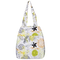 Doodle Flowers Hand Drawing Pattern Center Zip Backpack