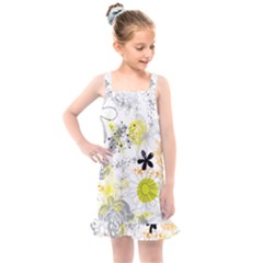 Doodle Flowers Hand Drawing Pattern Kids  Overall Dress by Jancukart