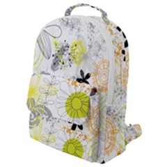 Doodle Flowers Hand Drawing Pattern Flap Pocket Backpack (small)