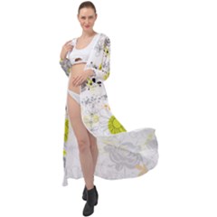 Doodle Flowers Hand Drawing Pattern Maxi Chiffon Beach Wrap