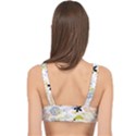 Doodle Flowers Hand Drawing Pattern Cage Up Bikini Top View2