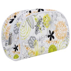 Doodle Flowers Hand Drawing Pattern Make Up Case (medium)