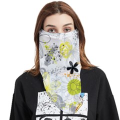 Doodle Flowers Hand Drawing Pattern Face Covering Bandana (triangle)